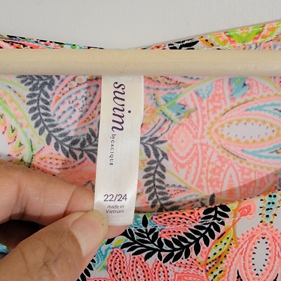 SWIM By Cacique Women's Beach Dress Sz 22/24 Colorful Stretchy Boho Resortwear - Picture 10 of 12